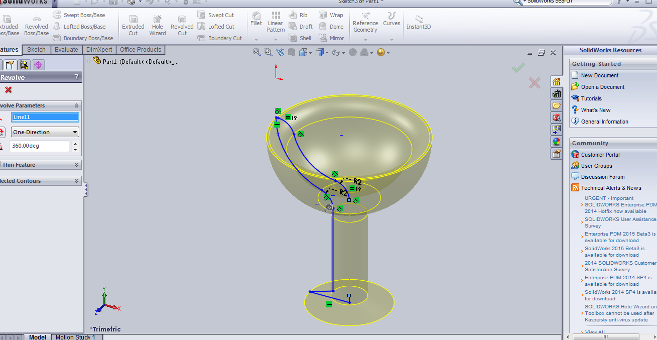 Explore Knowledge Tutorial pembuatan cangkir sederhana pada solidworks