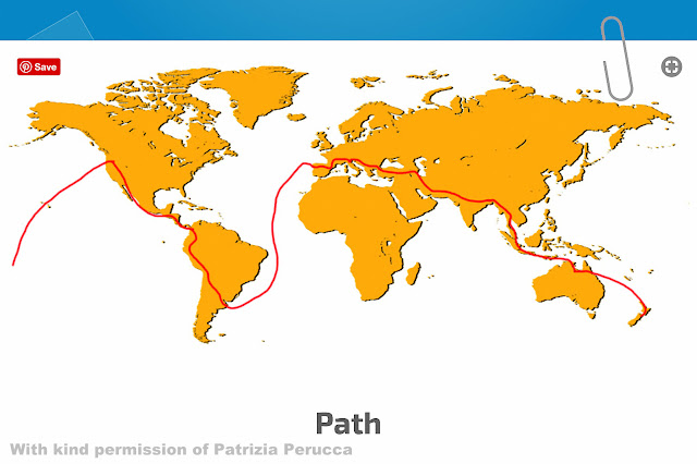 Meeting Amazing Patrizia Perucca in JB. Florence Grandmother Rounding the Earth on Foot Patrizia-Perucca-Route-Map
