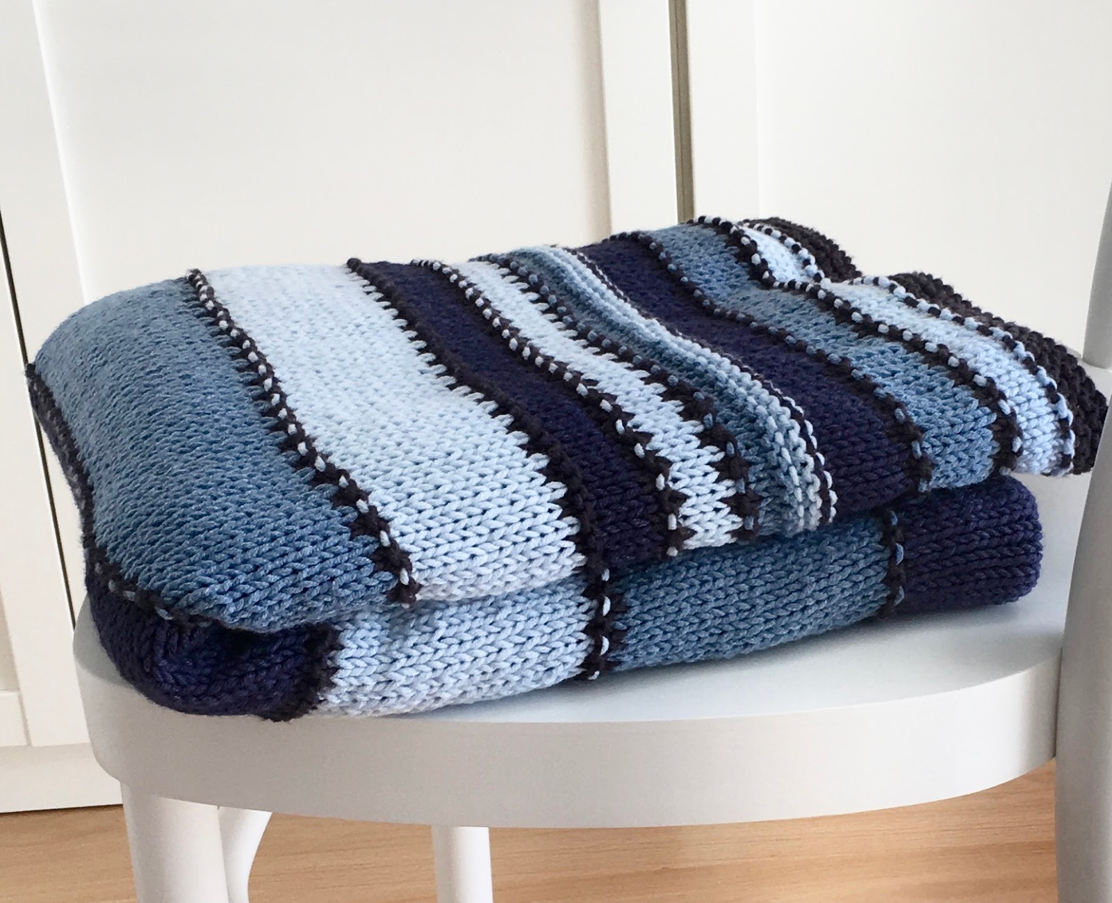 Hand Knitted Things Summer Coastal Stripy Blanket