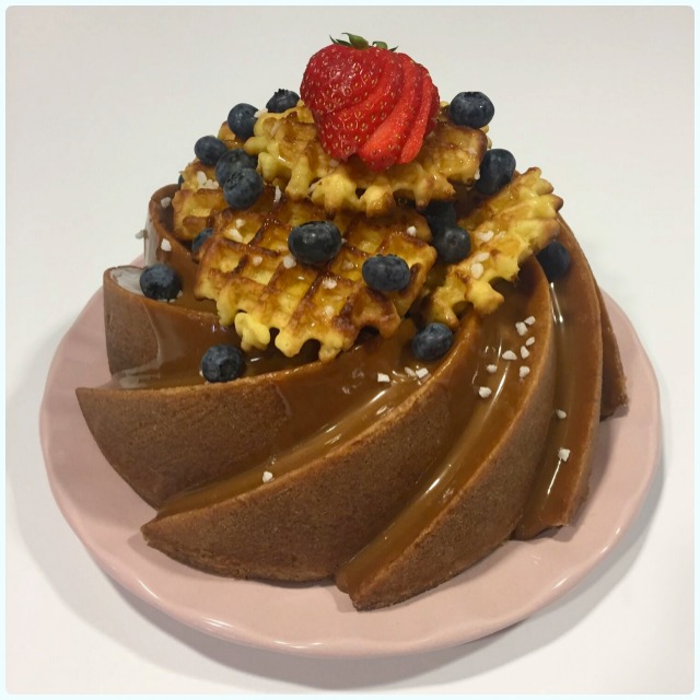 Belgian Waffle Bundt Cake Dollybakes