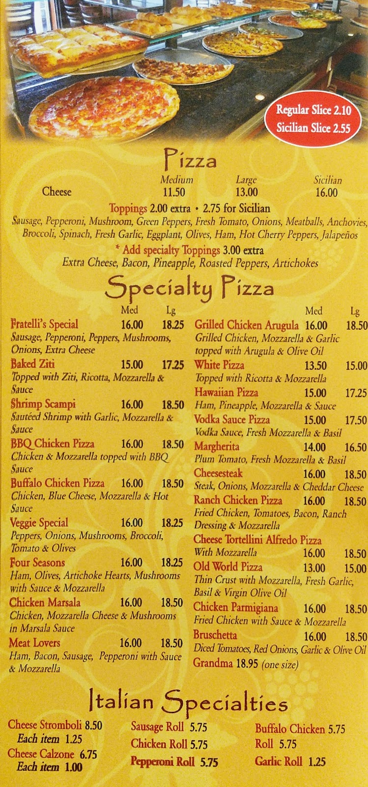 Fratelli's Pizzeria & Cafe, Piscataway,NJ 08854 to Fratelli's