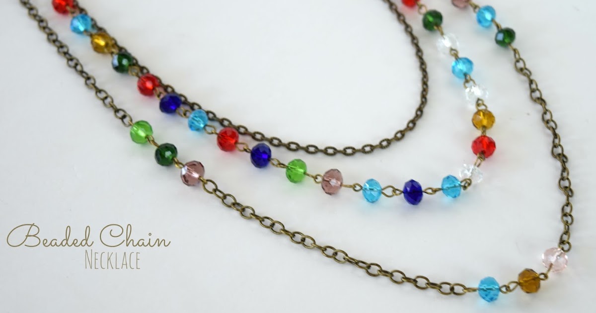 Easy Beaded Chain MultiStrand Necklace Adventures of a DIY Mom