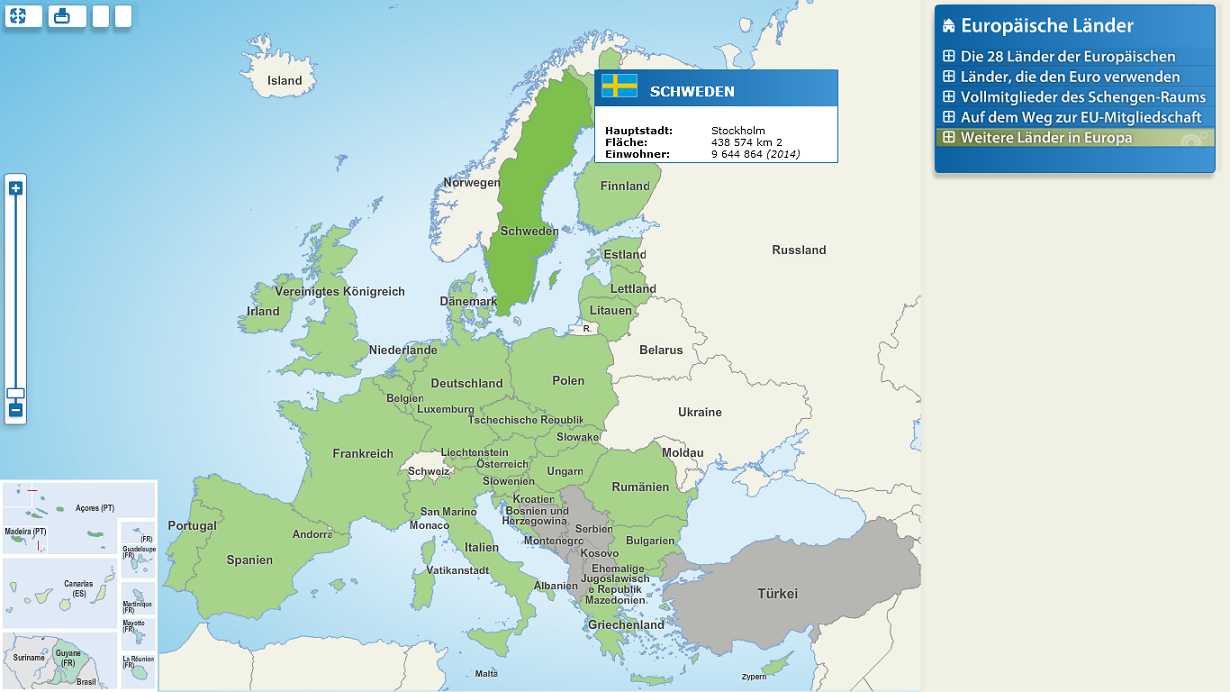 Europa im DaF-Unterricht : Interaktive Europakarte