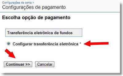 Configurar pagamento no Adsense