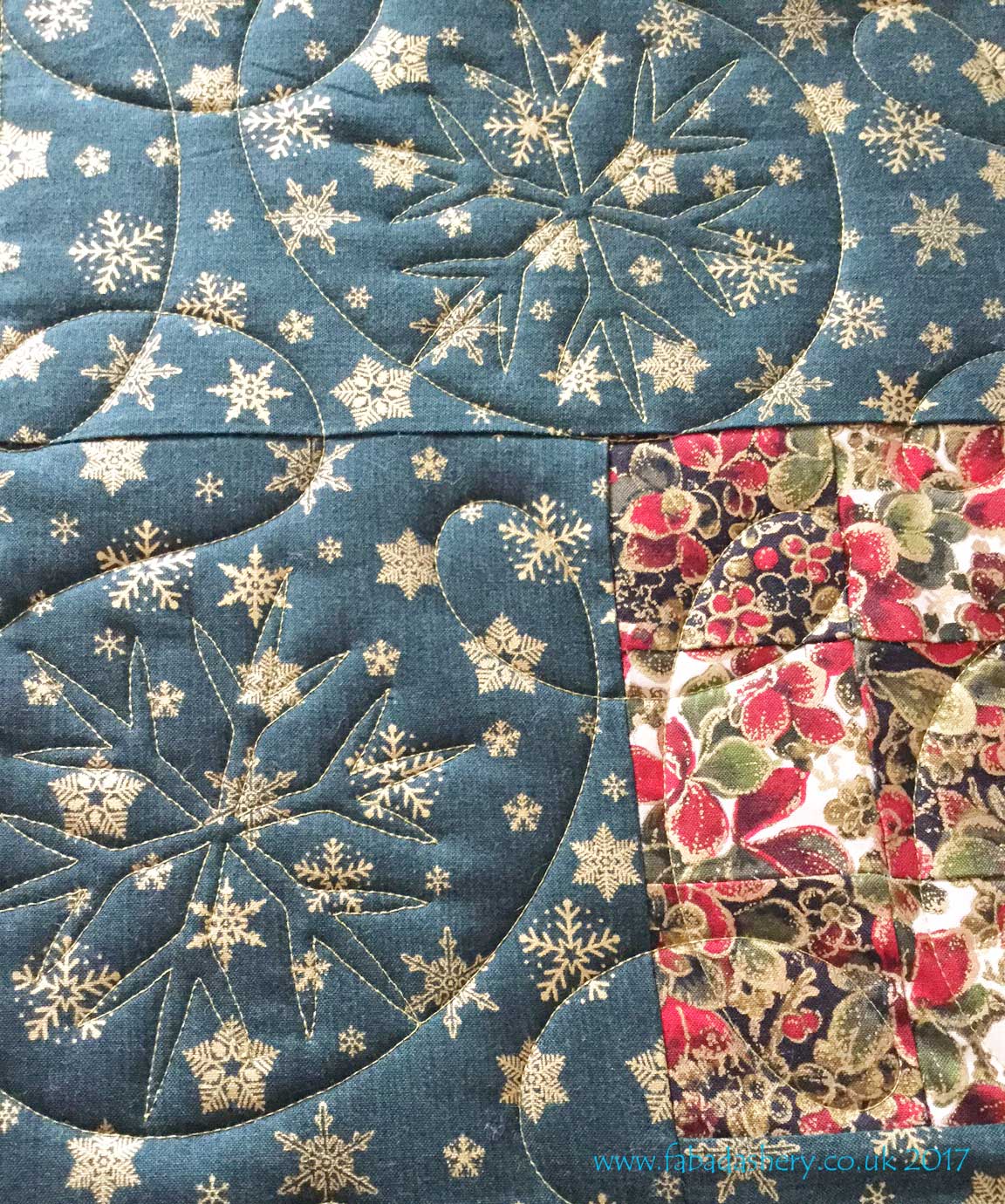 Fabadashery Longarm Quilting Two Christmas Jelly Roll Quilts by Ann, quilted by Fabadashery