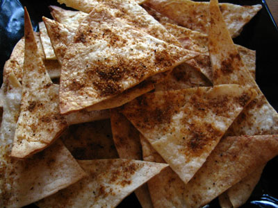 Spicy Baked Tortilla Chips