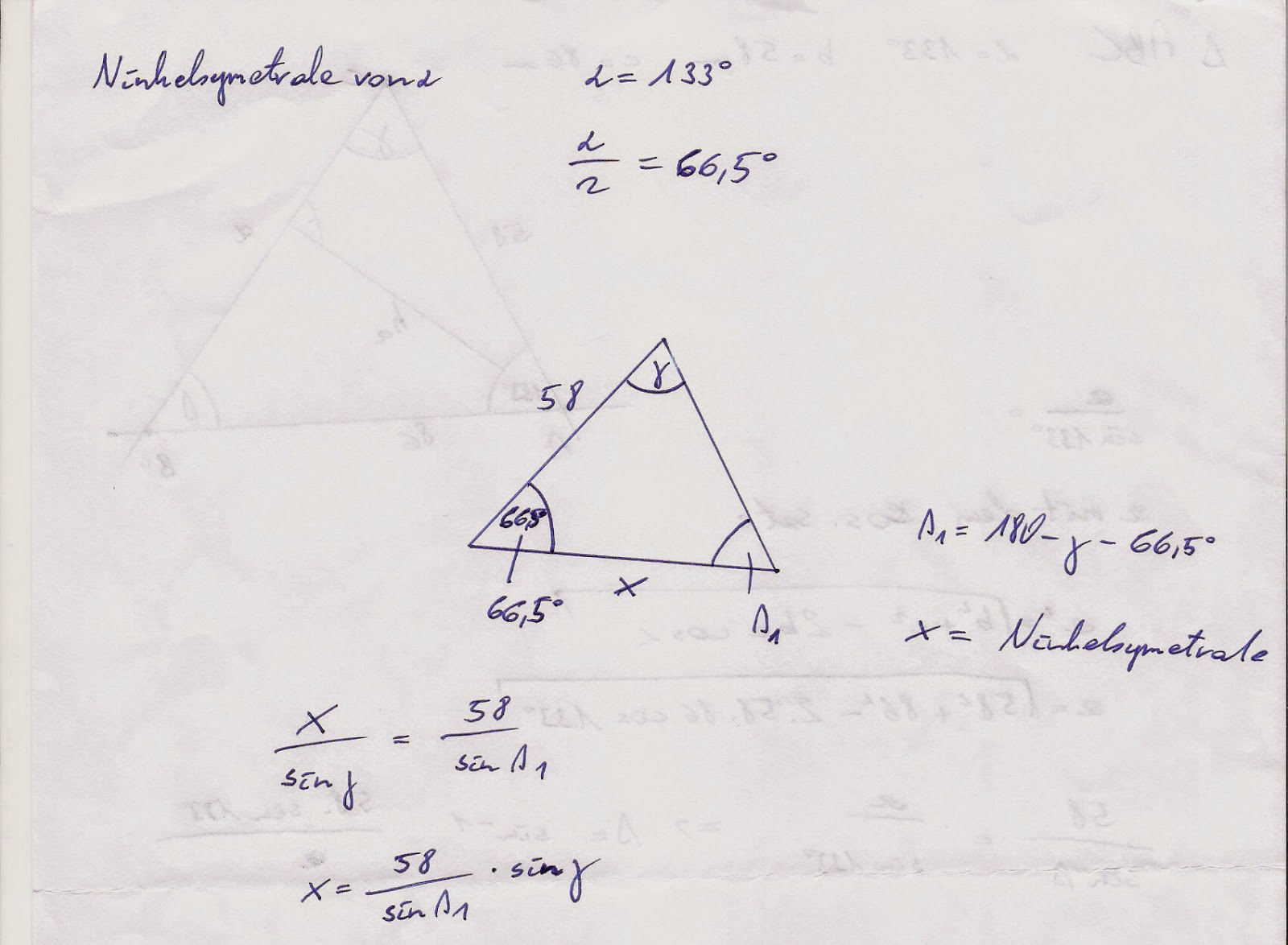 MatheBeispielsammlung Beispiel Winkel und Seitenberechnung von Dreieck ABC MatheBeispielsammlung Beispiel Winkel und Seitenberechnung von Dreieck ABC