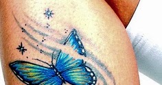 My Tattoos Hub: Tribal butterfly tattoo on leg