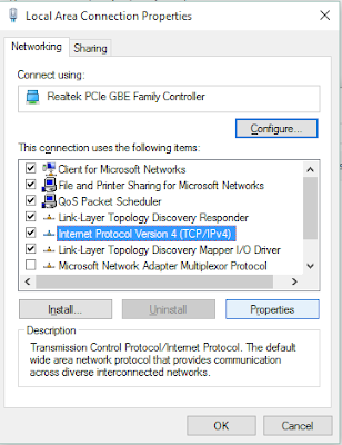 Network adapter properties in Windows 10