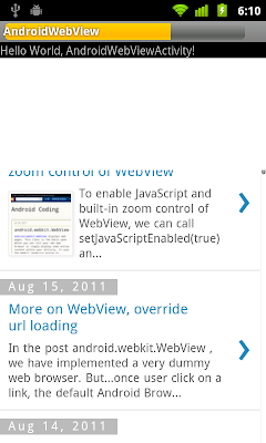 Display Progress Bar on WebView when loading