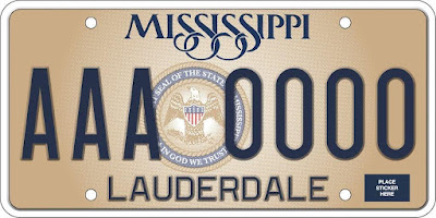 Mississippi license plate