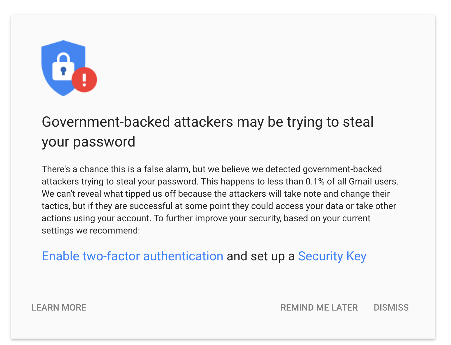 Google accounts are being targeted by government-backed attackers