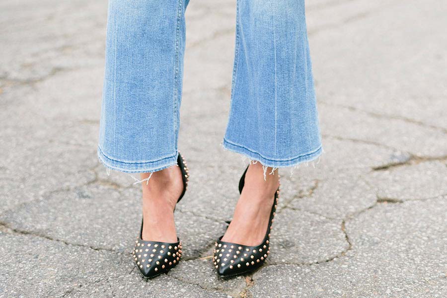 calça cropped flare para baixinhas