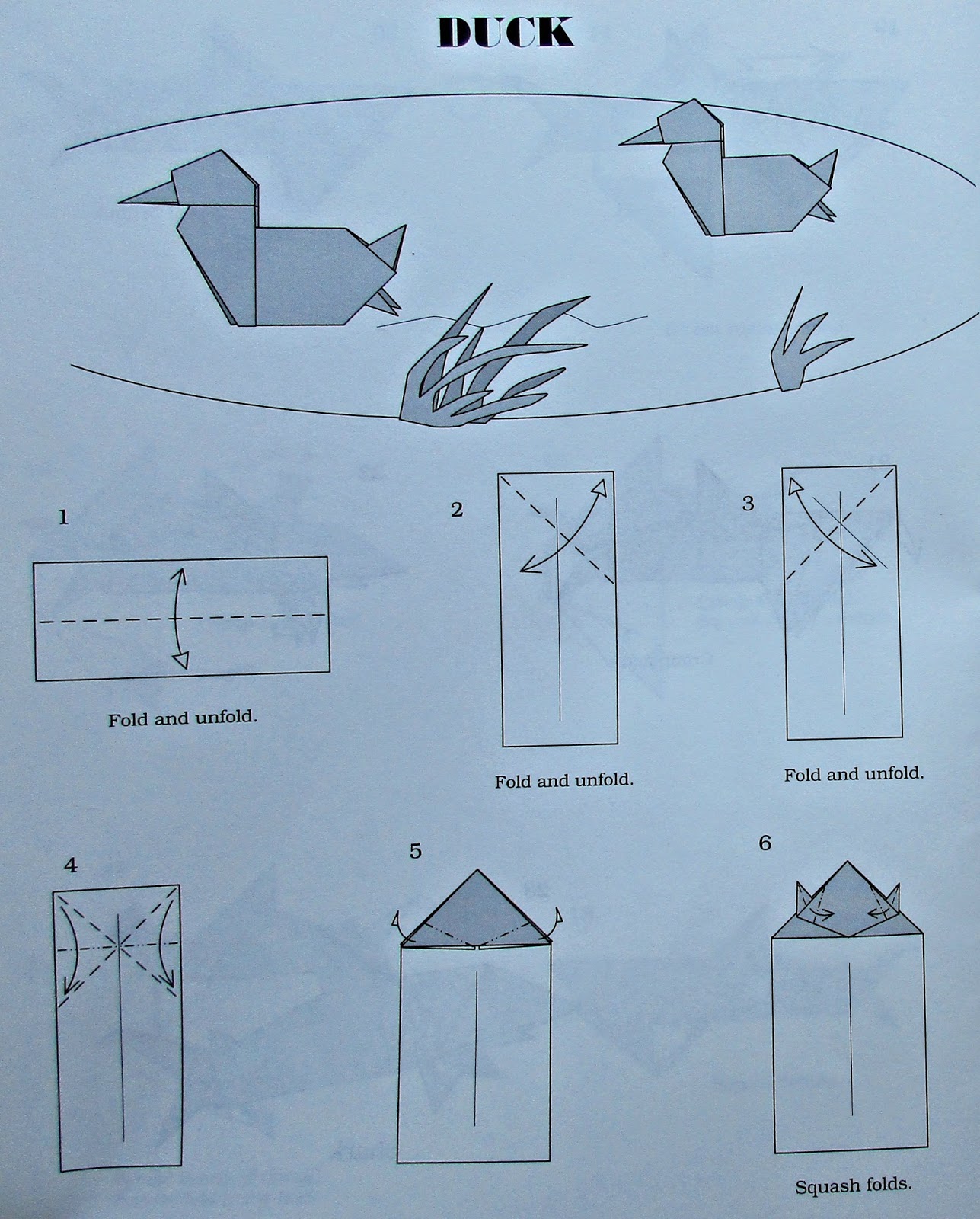 Оригами утка схема