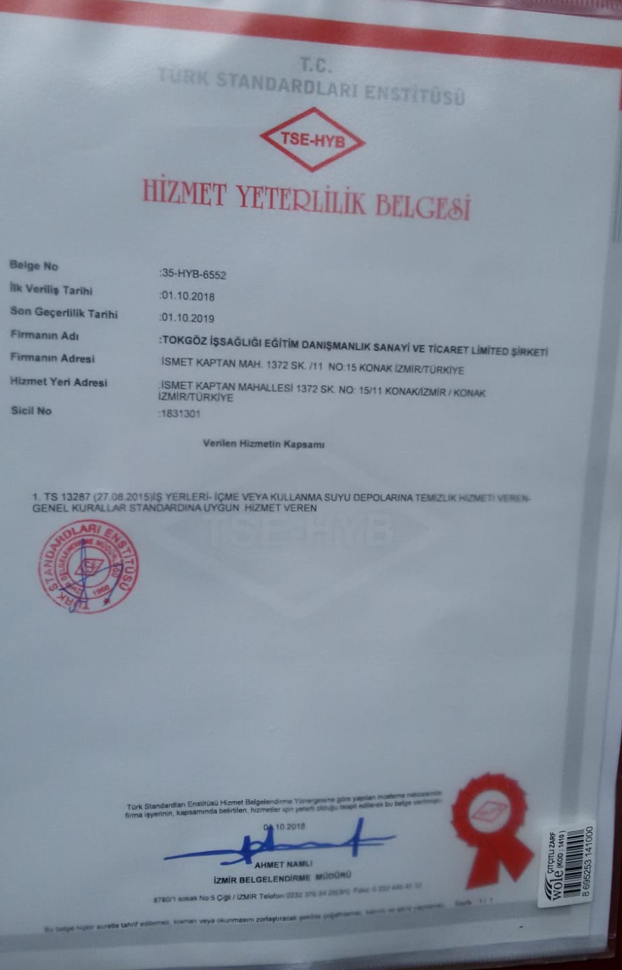 Su Sebil Temizligi Izmir Kasim 2018