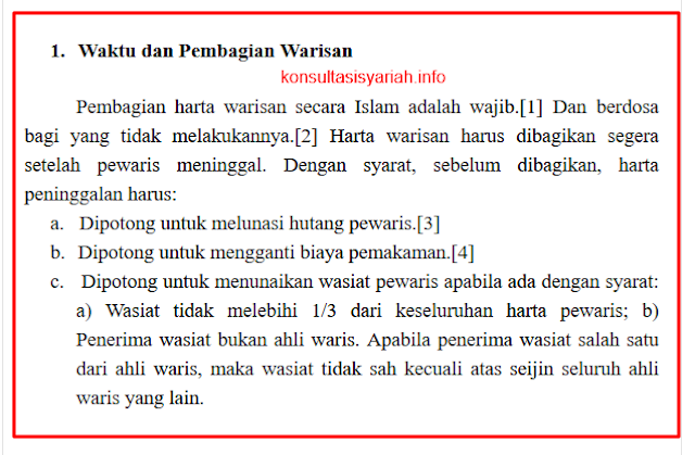 Waktu Pembagian Warisan Waktu Pembagian Warisan