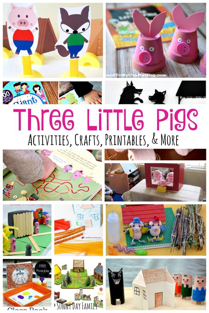 15+ Three Little Pigs activities, crafts, games, and books! The ultimate collection of Three Little Pigs activities for kids - including free Three Little Pigs printables, Three Little Pig crafts, and more!
