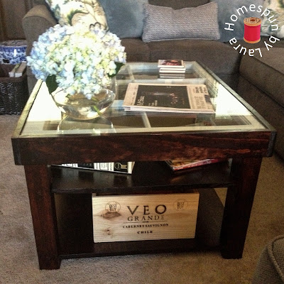 DIY repurposed window coffee table After