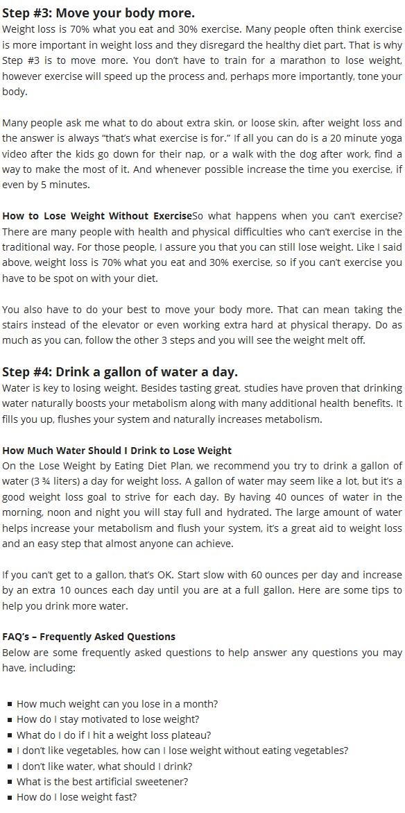 30 Day Diet Plan Without Exercise