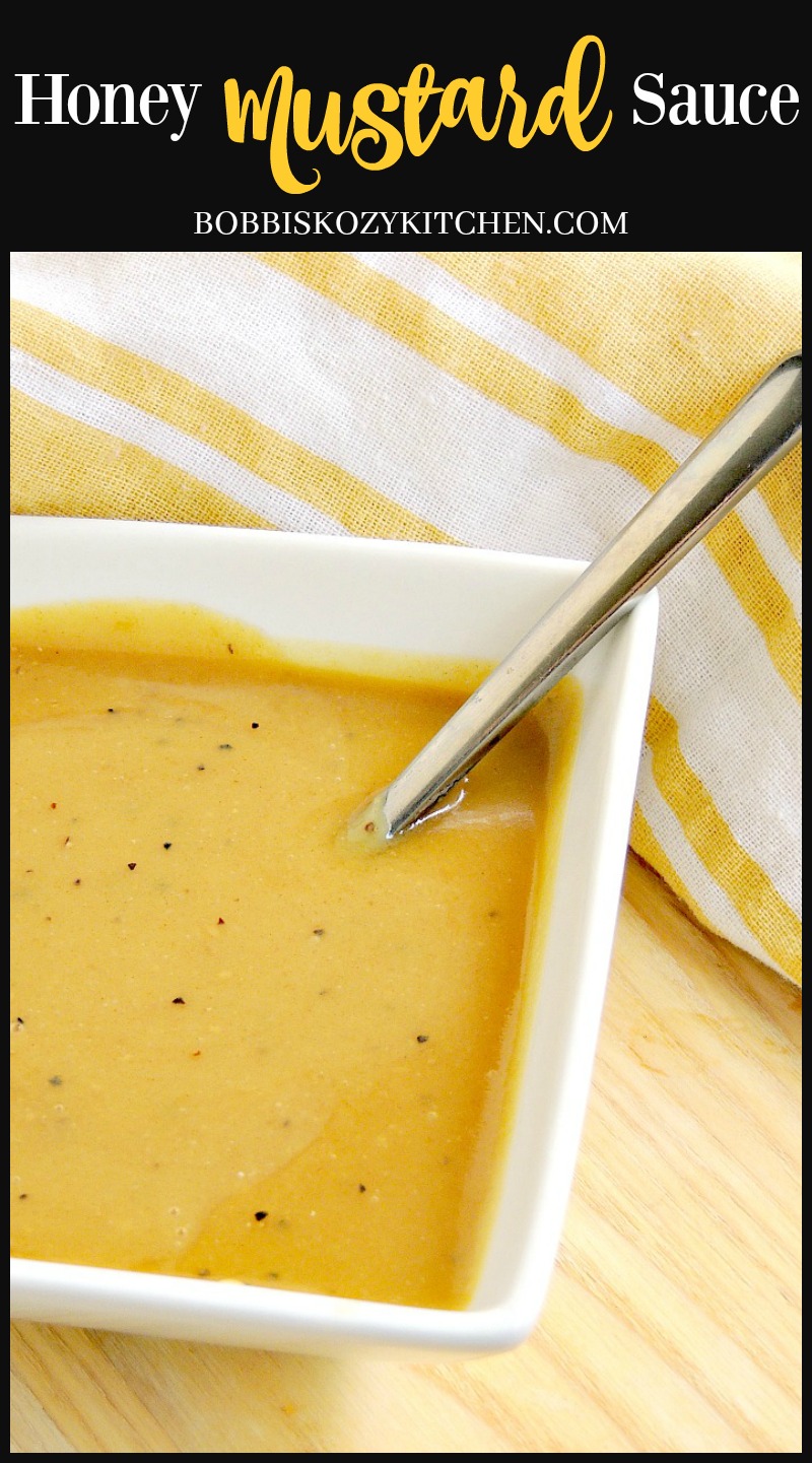 This simple Honey Mustard Sauce is as a glaze for vegetables, chicken, fish, or pork, or as a dipping sauce. From www.bobbiskozykitchen.com