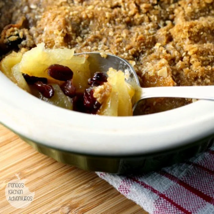 Easy Apple Cranberry Crisp:  Easy dessert full of apples and sweet cranberries