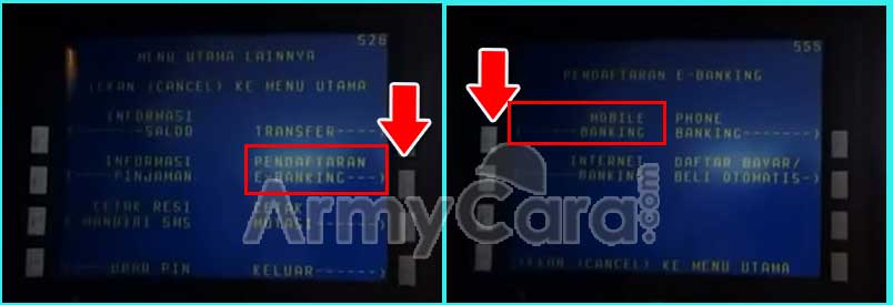 Cara Daftar M Banking Mandiri Di Atm Dengan Contoh Gambar