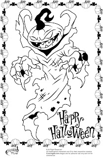 scary halloween pumpkin monster coloring pages