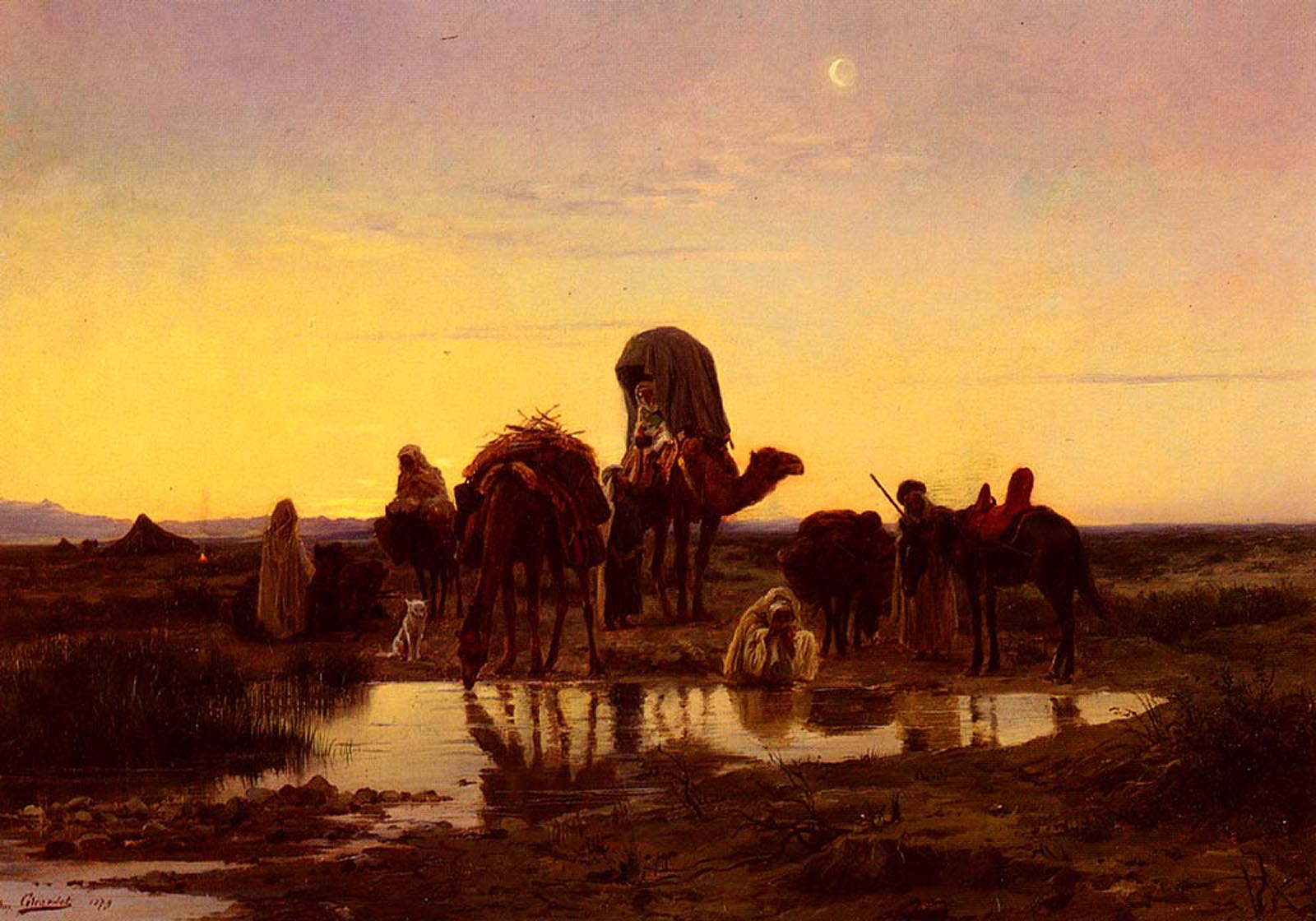 Мой караван без всякого. Эжен Жирарде (1853 - 1910). Верблюд Караван пустыня в картинах художников в картинах художников. Жирарде Эжен Алексис картины.
