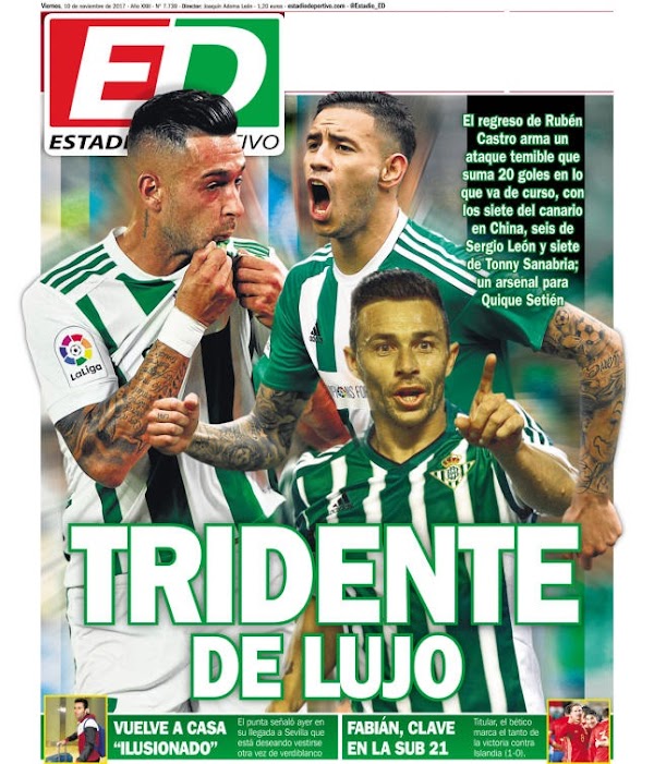 Betis, Estadio Deportivo: "Tridente de lujo"