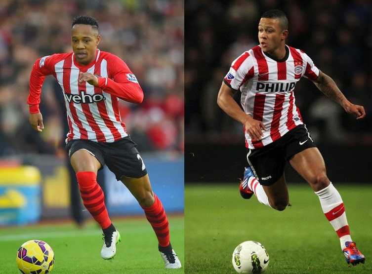 Manchester United Nathaniel Clyne and Memphis Depay