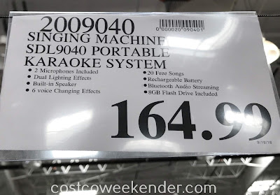 Deal for the Singing Machine Fiesta Voice Portable Karaoke System (model SDL9040) at Costco