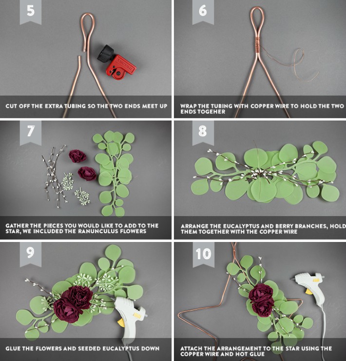 DIY Estrella de Navidad con cobre decorada