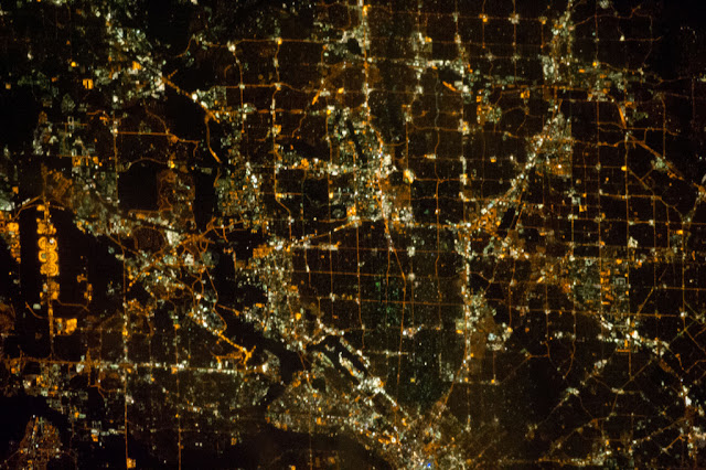 Satellite photo of Dallas as seen from space
