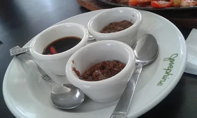 An assortment of dipping sauces at Josephine's Tagaytay