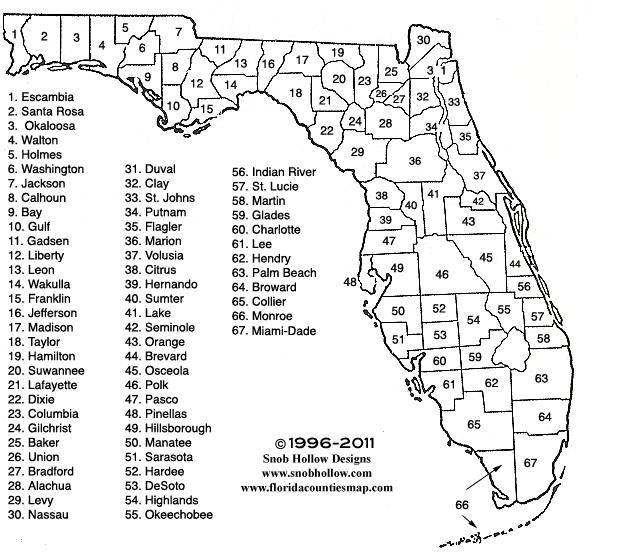 Florida Counties Map With Zip Codes United States Map