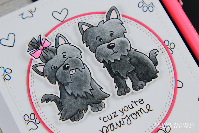 You're Pawsome Card by Juliana Michaels featuring Newton's Nook Designs Terrific Terriers Stamp and Die Set