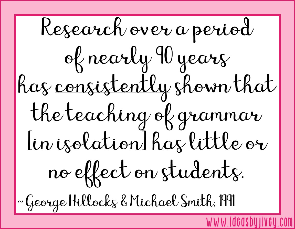 Stop Teaching Grammar in Isolation! Ideas by Jivey