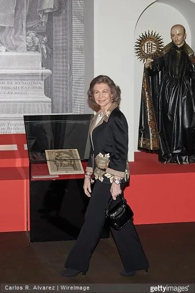 Queen Sofia of Spain visits the Basilica of Santa Teresa in Salamanca