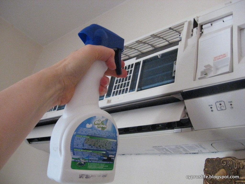 This is Cyprus... Cleaning our air conditioning units (in Cyprus)