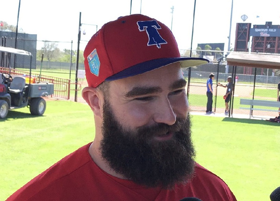 Jason Kelce was at Phillies camp