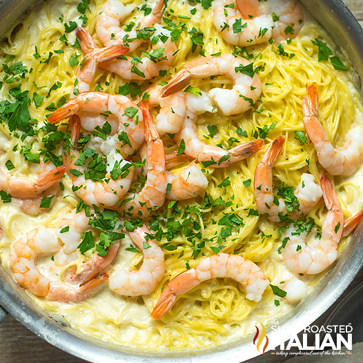 OnePot Creamy Garlic Shrimp Pasta