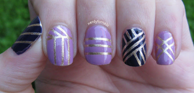 Nerdy for Nails: Purple & Stripes