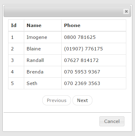 knockout js pagination jquery ui modal - jQuery 2 DotNet