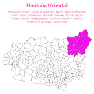 Mapa Comarca de la Montaña Oriental (León)