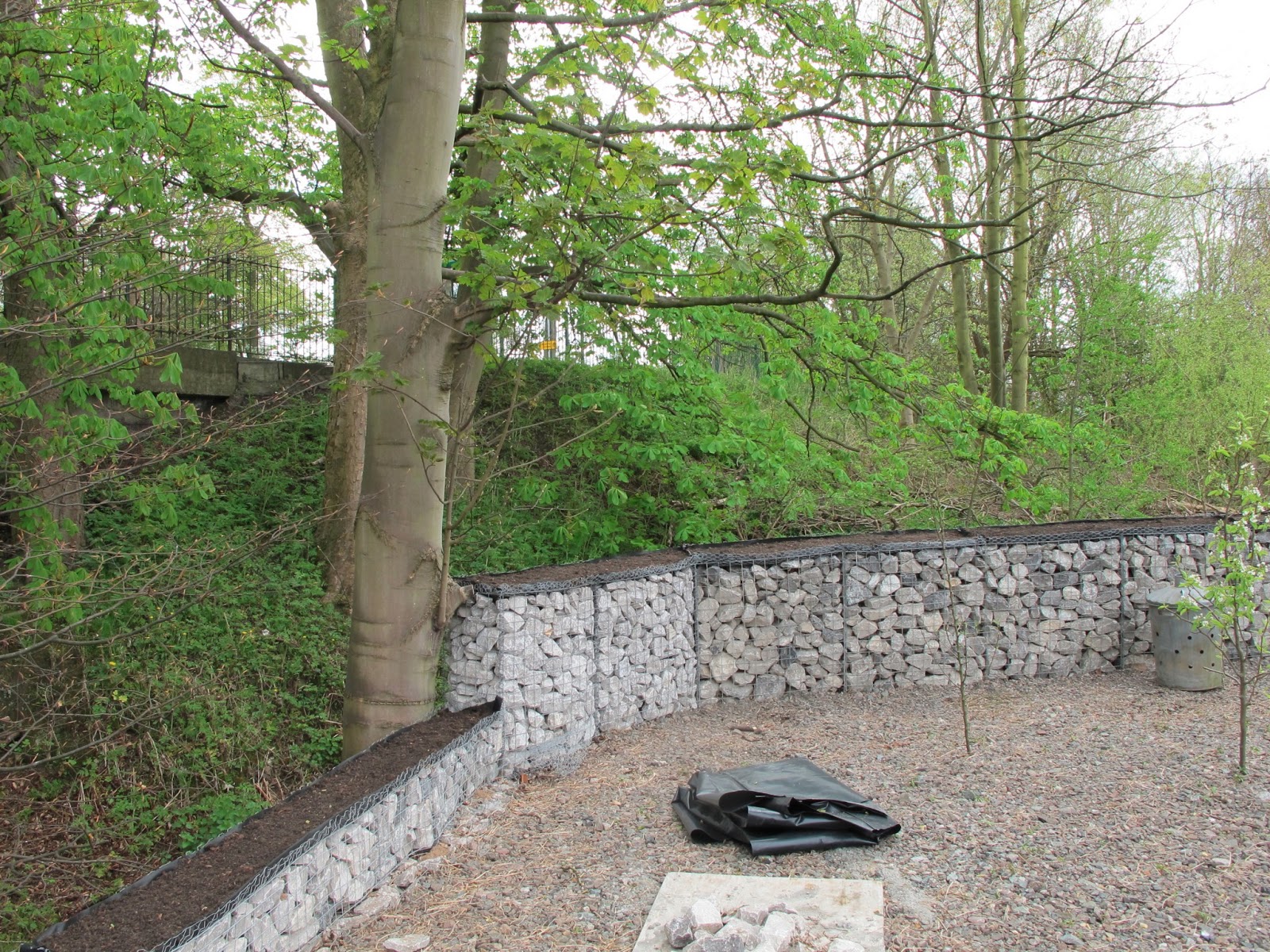 Подпорная стенка в лесопарке