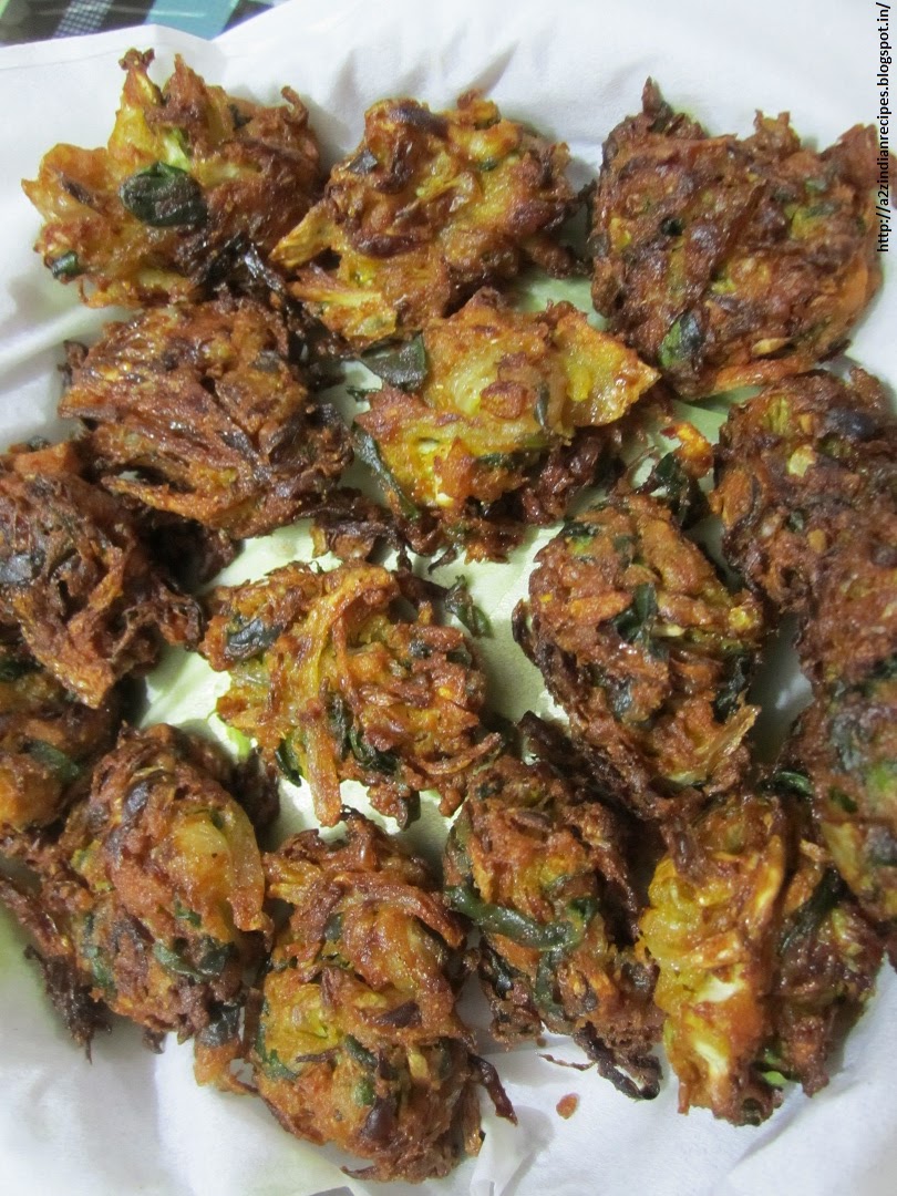 All Marathi Recipes SpinachCabbage Bhajis