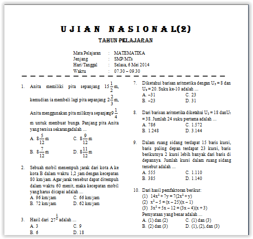 Download Soal Un 2016 Dan Pembahasan Sekolah Wajib