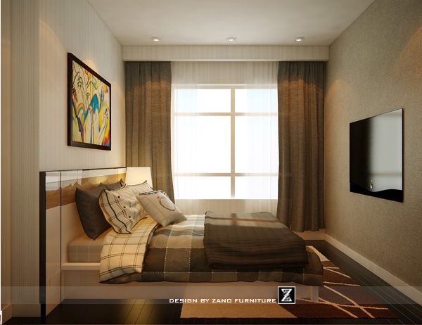 Thiết kế nội thất phòng ngủ đẹp căn hộ 2 phòng ngủ, 99m2 - Central Sunrise City 2