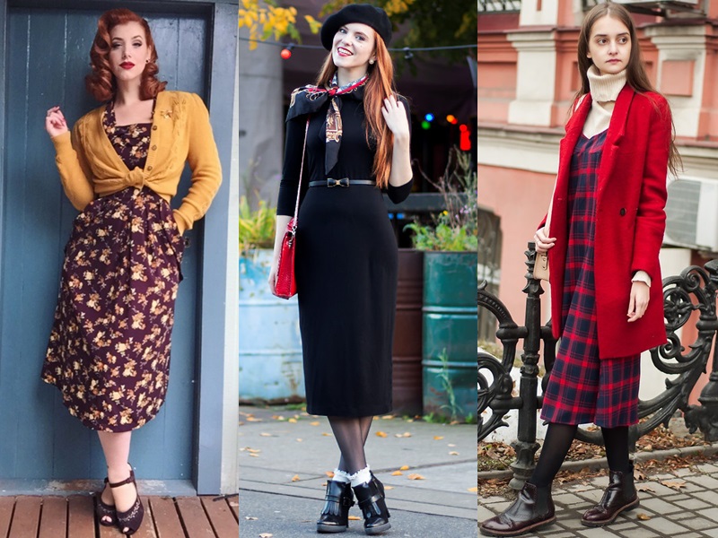 vestido midi de frio