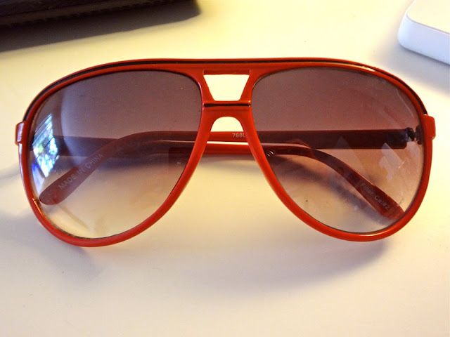 red aviator glasses from forever21